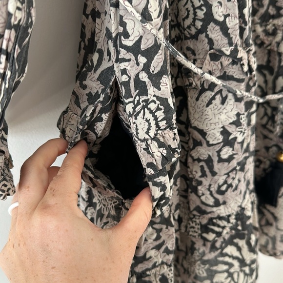 Cleobella Mylah Mini Dress Size Medium Ruffle Floral Organic Cotton Button Down - Picture 16 of 16